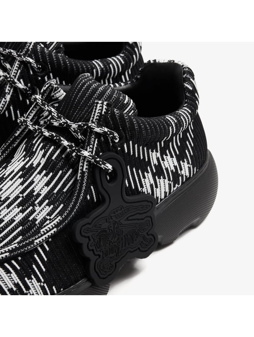 Burberry Creeper Check Woven Lace Up Boots Black Made in Italy, NWT, EU Size 44 - Picture 3 of 16